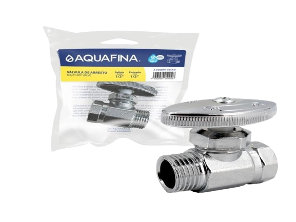 VALVULA DE ARRESTO 1/2"X1/2" CROMADA SENCILLA UNID AQUAFINA