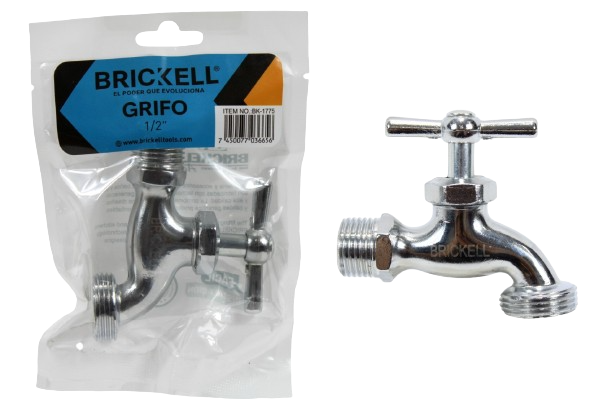 LLAVE DE JARDIN METALICA 1/2" CROMADA UNID BRICKELL