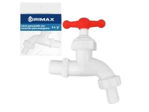 LLAVE DE JARDIN PLASTICA DE PVC 1/2" BLANCA UNID GRIMAX
