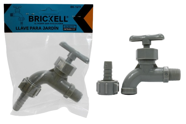 LLAVE DE JARDIN PVC 1/2" COLOR GRIS UNID BRICKELL