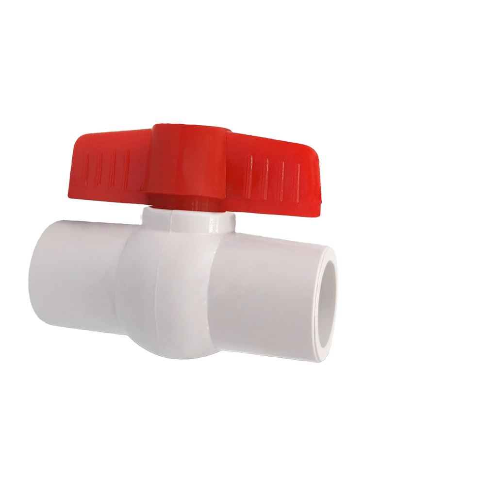 VALVULA DE BOLA PVC 1/2" LISA BLANCA UNID S/M