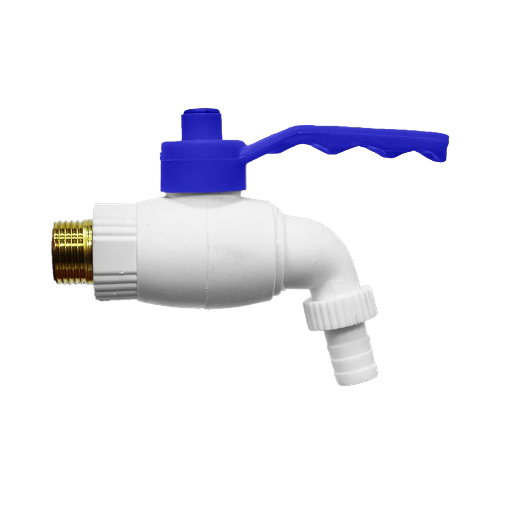 LLAVE GRIFO PLASTICA PARA MANGUERA 1/2" BLANCA MR METALICO UNID GRIMAX