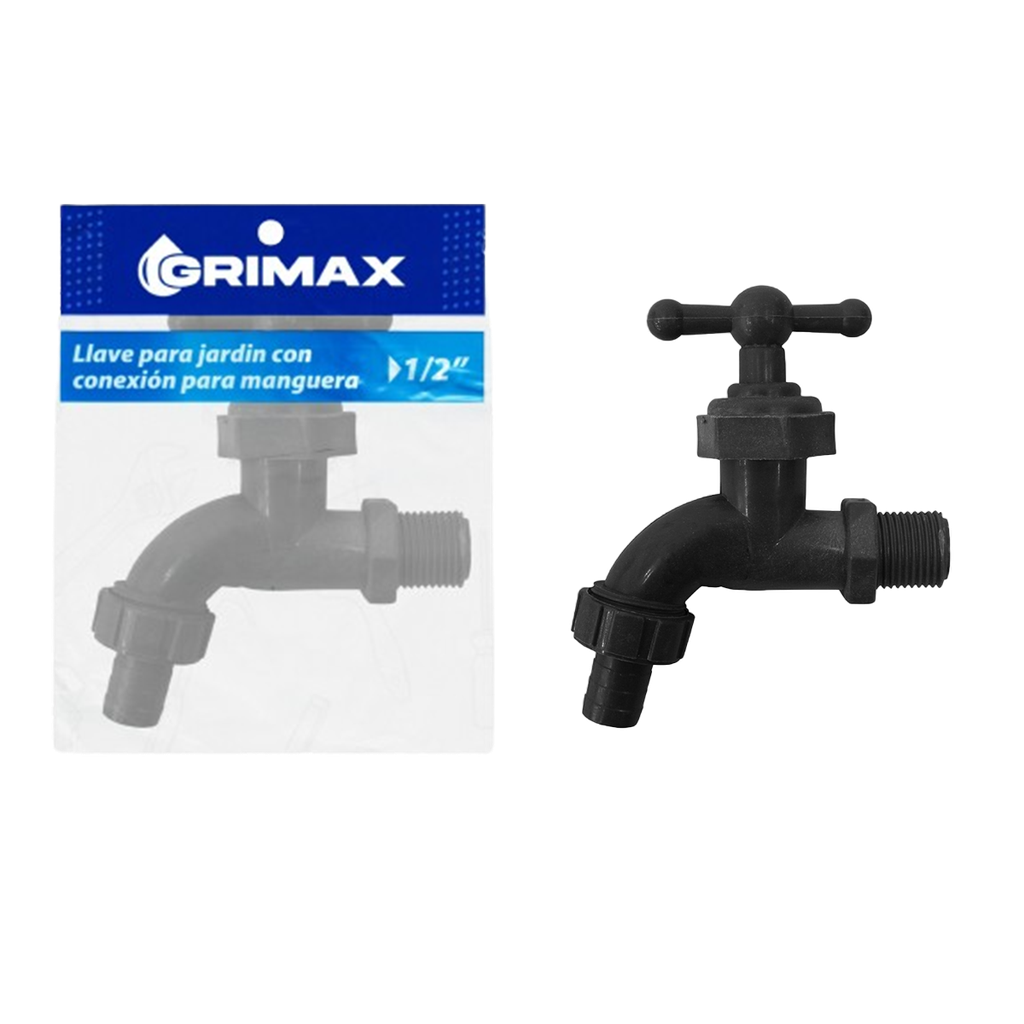 LLAVE GRIFO PLASTICA PARA MANGUERA 1/2" GRIS UNID GRIMAX