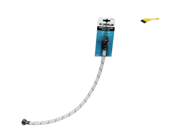CANILLA FLEXIBLE ABASTO TEJIDA 1/2" X 1/2" 50CM UNID AQUA PLUS