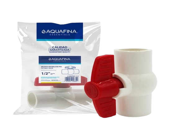 VÁLVULA DE BOLA DE PVC 1/2" LISA UNID AQUAFINA