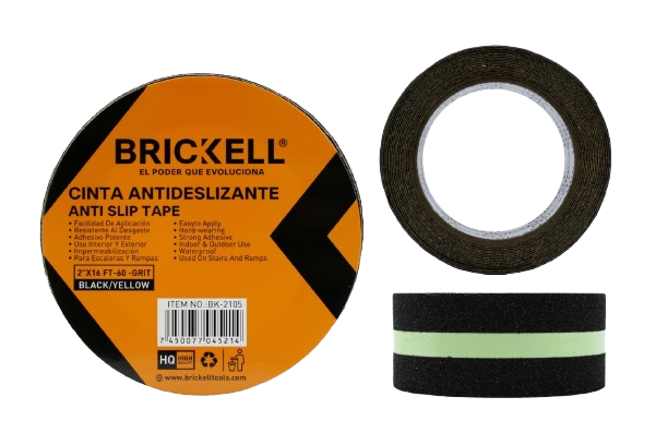 CINTA ANTIDESLIZANTE FLUORECENTE 2"x16FT NEGRO/AMARILLO UNID BRICKELL