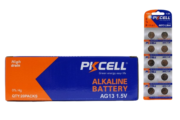 PILA BATERIA AG13 LR44 1.5V CAJA  10 PZAS UNID PIKCELL