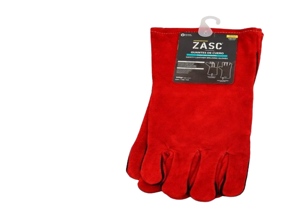 GUANTES DE CUERO PARA SOLDADURA ROJO 2 PZAS UNID ZASC