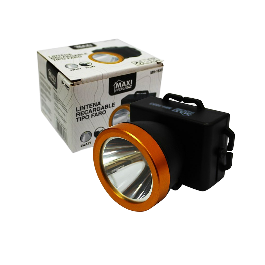 LINTERNA RECARGABLE TIPO FARO 2W PLUG DE CARGA UND MAXI HOUSE