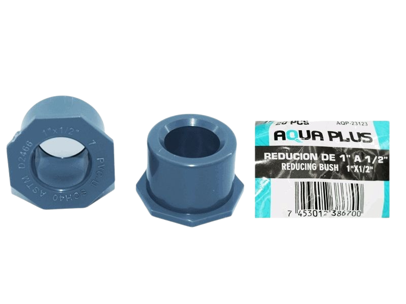 BUJE SOLDADO PVC DE 1" A 1/2" GRIS UNID AQUA PLUS
