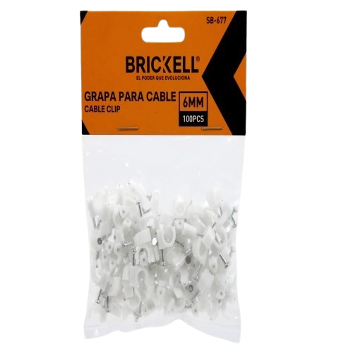 GRAPA CIRCULAR PARA CABLE 6MM 100PZAS UNID BRICKELL