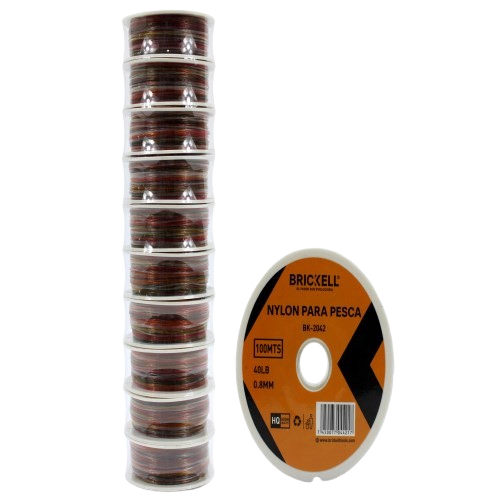 NYLON PARA PESCA DE COLORES TAMAÑO 0.8MM/100M/40LB UNID BRICKELL