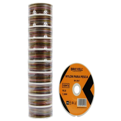 NYLON PARA PESCA DE COLORES TAMAÃ‘O 1.3MM/100M/90LB UNID BRICKELL