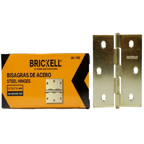 BISAGRA TIPO LIBRO 2,5"X2,5" 2PZAS DORADA UNID BRICKELL