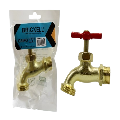 LLAVE DE JARDIN 1/2" DE ZINC DORADA UNID BRICKELL