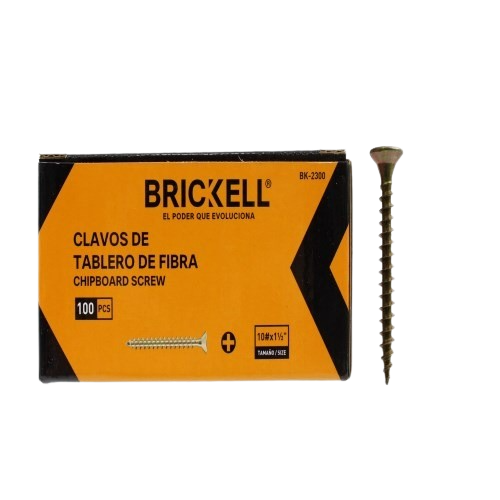 TORNILLO DRYWALL 10 X 1 1/2" CAJA 100 PCS DORADO UNID BRICKELL