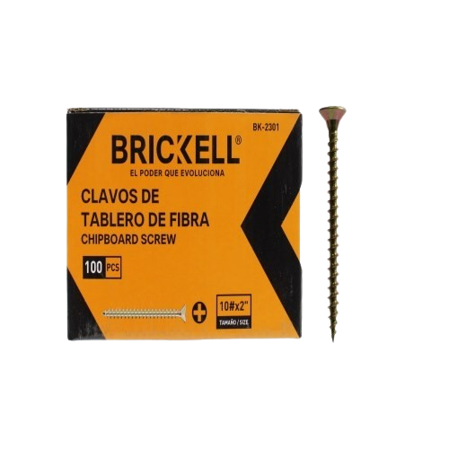 TORNILLO DRYWALL 12 X 2" CAJA 100 PCS DORADO UNID BRICKELL