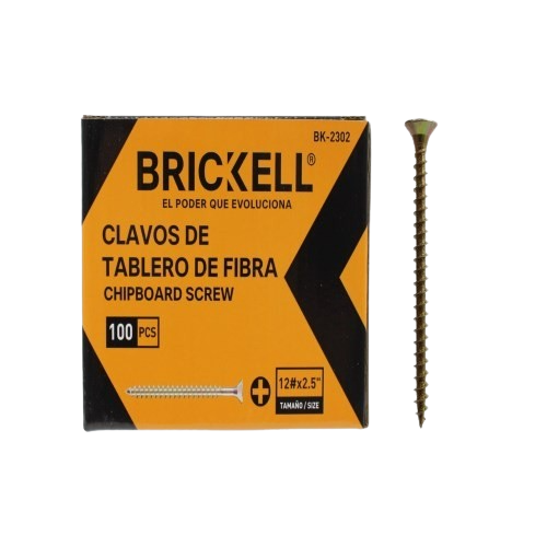 TORNILLO DRYWALL 12 X 2,5" CAJA 100 PCS DORADO UNID BRICKELL