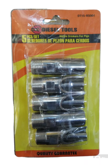 BEBEDEROS DE CERDO AUT CON PEZON METALICO 5 PZAS UNID DIESEL TOOLS