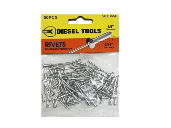 REMACHES DE ALUMINIO 1/8" X 5/16" 50 PZAS UNID DIESEL TOOLS