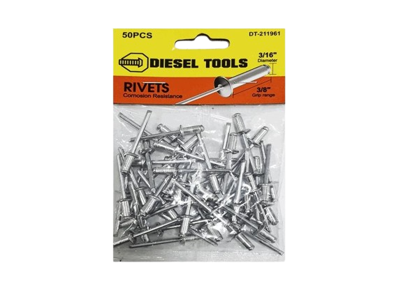 REMACHES DE ALUMINIO 3/16" X 3/8" 50 PZAS UNID DIESEL TOOLS
