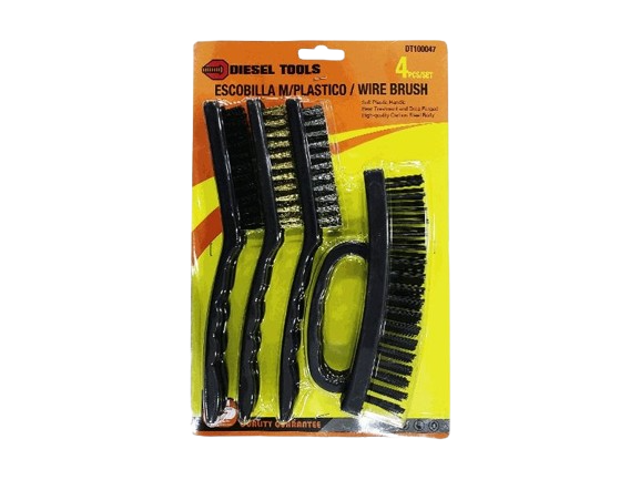 SET CEPILLO DE ALAMBRE 4 PZAS PLASTICO UNID DIESEL TOOLS