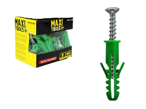 SET TORNILLO Y RAMPLUG 8MM CAJA 50PCS UNID MAXI TOOLS