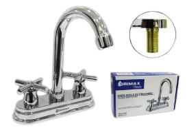 LLAVE CENTRAL DOBLE PARA FREGADERO 1/2" CROMADO M/CRUZ UNID GRIMAX