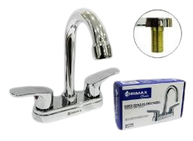 LLAVE CENTRAL DOBLE PARA FREGADERO 1/2" CROMADO M/PALANCA UNID GRIMAX