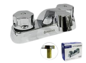 LLAVE CENTRAL DOBLE PARA LAVAMANOS 1/2" CROMADO M/HEXA UNID GRIMAX