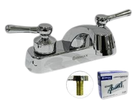 LLAVE CENTRAL DOBLE PARA LAVAMANOS 1/2" CROMADO M/PALANCA UNID GRIMAX