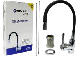 LLAVE DE FREGADERO CROMADA CUELLO FLEXIBLE UNID GRIMAX