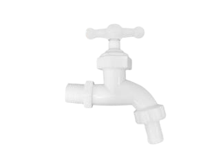 LLAVE P/ JARDIN PVC BLANCA CON RACOT ROJO 1/2" UNID GRIMAX