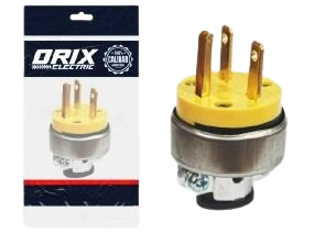 ENCHUFE METALICO MACHO 3 PINES 250 V UNID ORIX