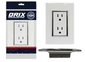 TOMA CORRIENTE DOBLE CON TIERRA BLANCO DE LUJO UNID ORIX