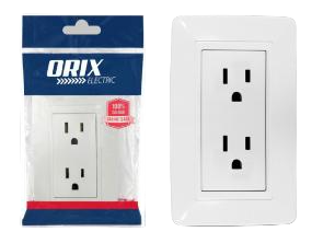 TOMA CORRIENTE DOBLE CON TIERRA BLANCO LUJO UNID ORIX