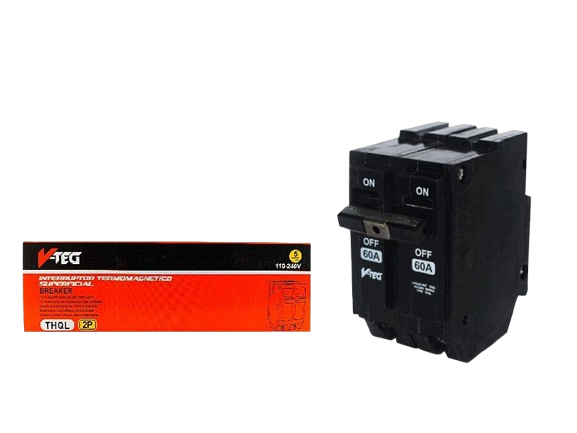 BREAKER INTERRUPTOR DE CIRCUITO THQL EMPOTRAR DOBLE 60A UNID V-TEG