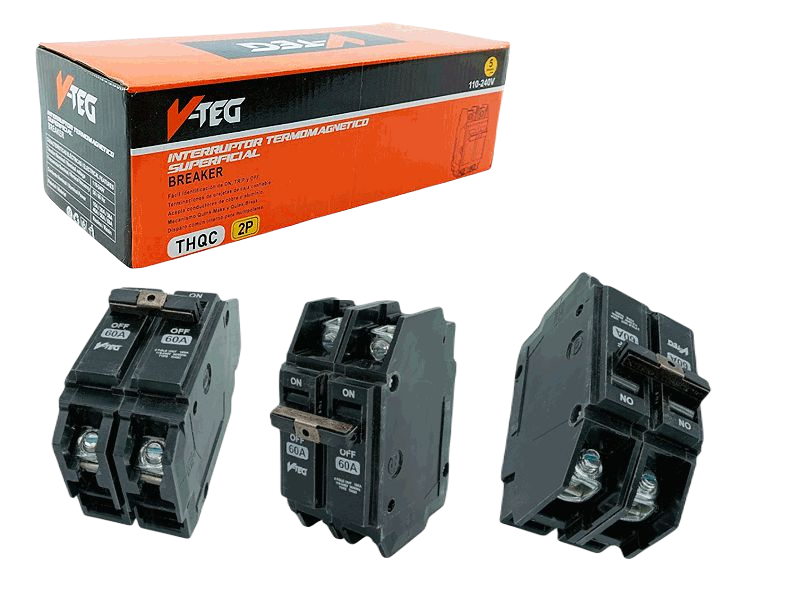 BREAKER INTERRUPTOR DE CIRCUITO THQC EMPOTRAR DOBLE 60A UNID V-TEG