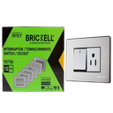 INTERRUPTOR + TOMACORRIENTE 10A 110-125V GRIS METAL UNID BRICKELL