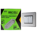 INTERRUPTOR APAGADOR DOBLE 10A 110-125V GRIS METAL UNID BRICKELL