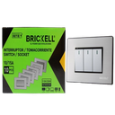INTERRUPTOR APAGADOR TRIPLE 10A 110-125V GRIS METAL UNID BRICKELL