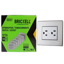 TOMACORRIENTE DOBLE C/TIERRA 10A 110-125V GRIS METAL UNID BRICKELL
