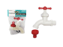 LLAVE P/ JARDIN PVC BLANCA CON RACOT ROJO 1/2" UNID AQUA PLUS