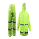 IMPERMEABLE LLUVIA CHAQUETA Y PANTALON POLIESTER VERDE FLUORESCENTE UNID BRICKELL