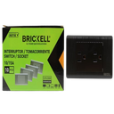 TOMA CORRIENTE DOBLE CON TIERRA NEGRO MODERNO UND BRICKELL