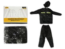 IMPERMEABLE LLUVIA CHAQUETA Y PANTALON POLIESTER NEGRO UNID MAXI TOOLS