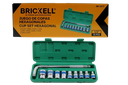 SET DE JUEGO DE DADOS/COPAS HEXAGONALES  1/2" CON 8 PCS (8-24 MM) UNID BRICKELL