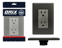 TOMA CORRIENTE DOBLE CON TIERRA GRIS OSCURO UNID ORIX