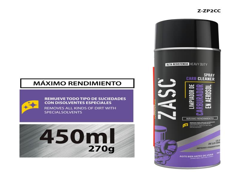 SPRAY LIMPIADOR DE CARBURADOR 450ML UNID ZASC | FERSOLUTION, C.A
