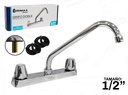 LLAVE CENTRAL DOBLE PARA FREGADERO C/CURVO UNID GRIMAX
